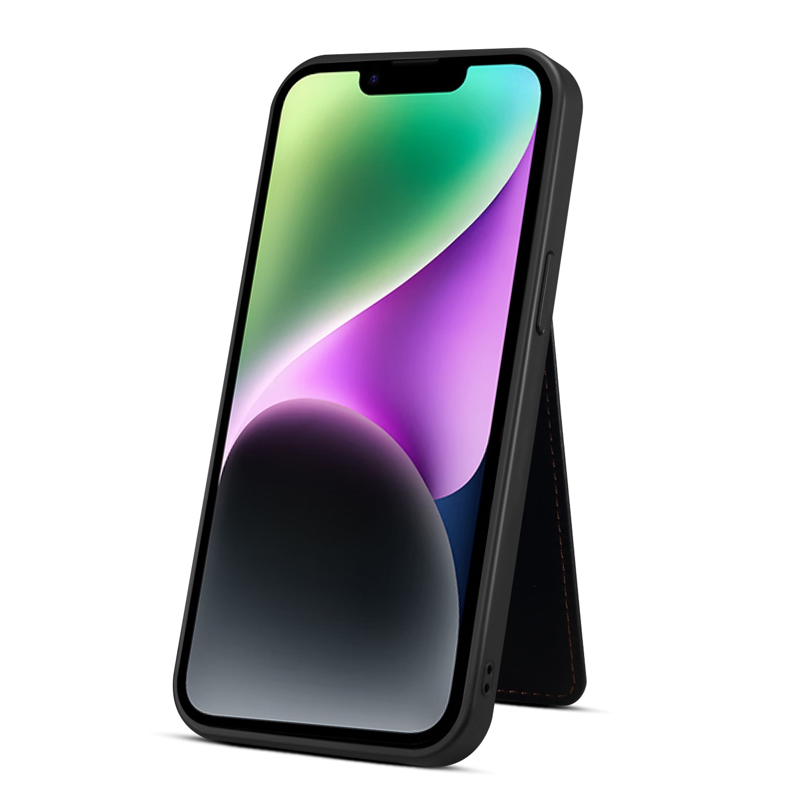 For iPhone 14 Plus Phone Case with Shoulder Strap Kickstand Card Holder Leather Coated TPU Cover For iPhone 14 Plus Phone Case with Shoulder Strap Kickstand Card Holder Leather Coated TPU Cover